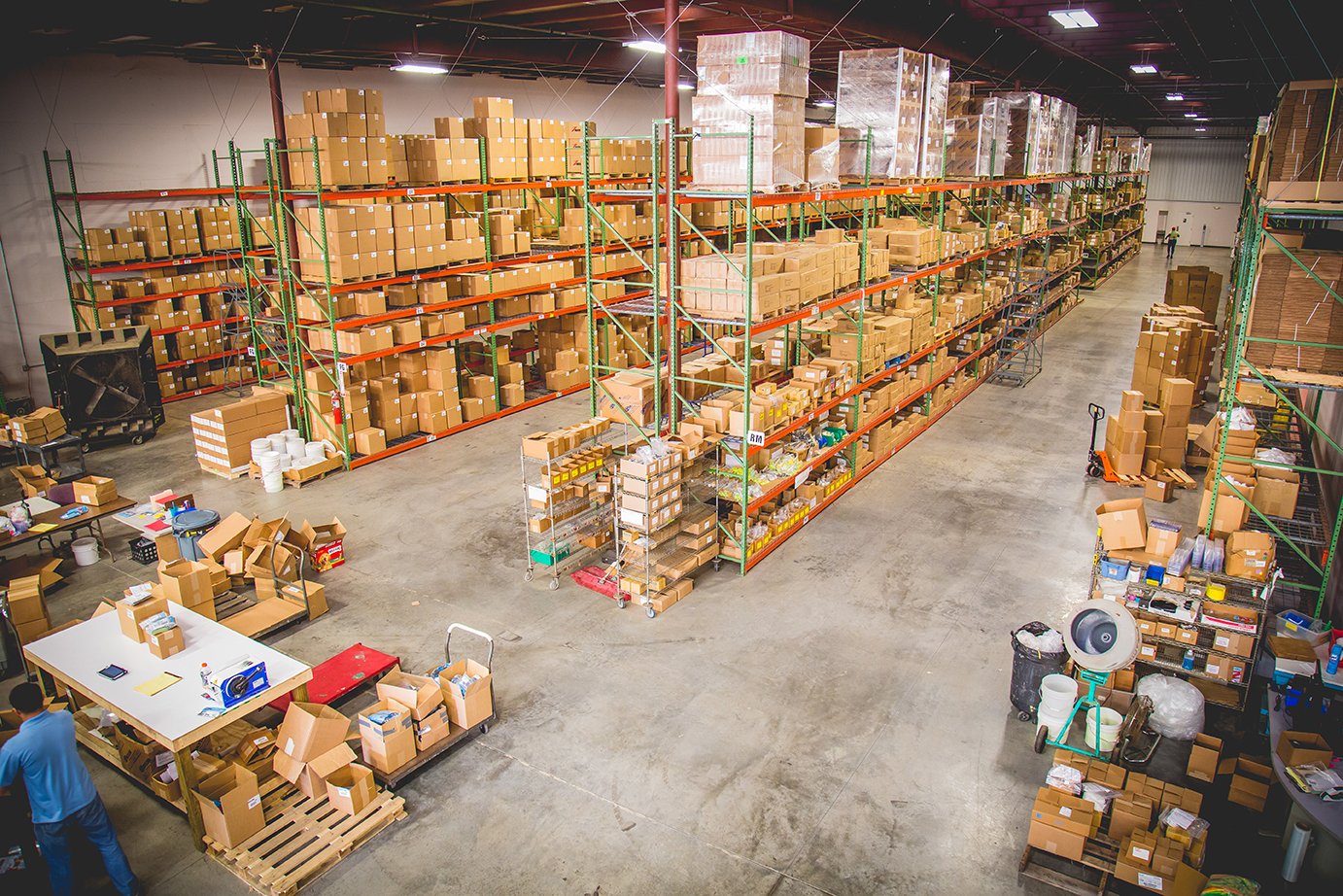 A distribution facility interior